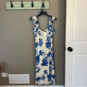 A blue and white Sugar & Lips dress size medium! Never worn! Tag still on it.